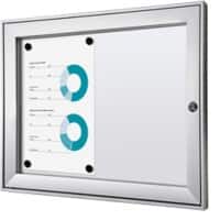 SHOWDOWN Abschließbarer Schaukasten Magnetisch 52,1 B x 38,8 H cm Silber 2 x DIN A4