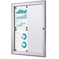 SHOWDOWN Abschließbarer Schaukasten Magnetisch 52,1 B x 69,6 H cm Silber 4 x DIN A4