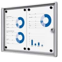 SHOWDOWN Abschließbarer Schaukasten Magnetisch 49,1 B x 35 H cm Silber 2 x DIN A4