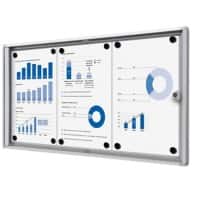 SHOWDOWN Abschließbarer Schaukasten Magnetisch 71,1 (B) x 35 (H) cm Silber 3 x DIN A4