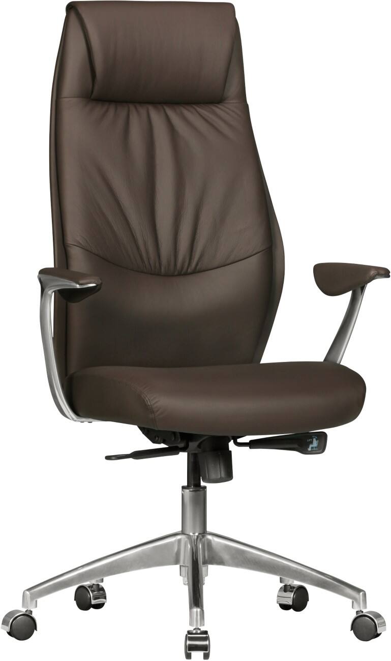 AMSTYLE Bürostuhl Synchro Tilt Feste Armlehnen Höhenverstellbar Braun max. 120 kg SPM1.146 1270 × 670 × 580 mm