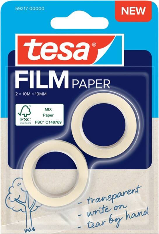 tesa Klebeband tesafilm 59217-00000 Transparent 19 mm (B) x 0,01 m (L) Papier   2 Rollen à 10 m