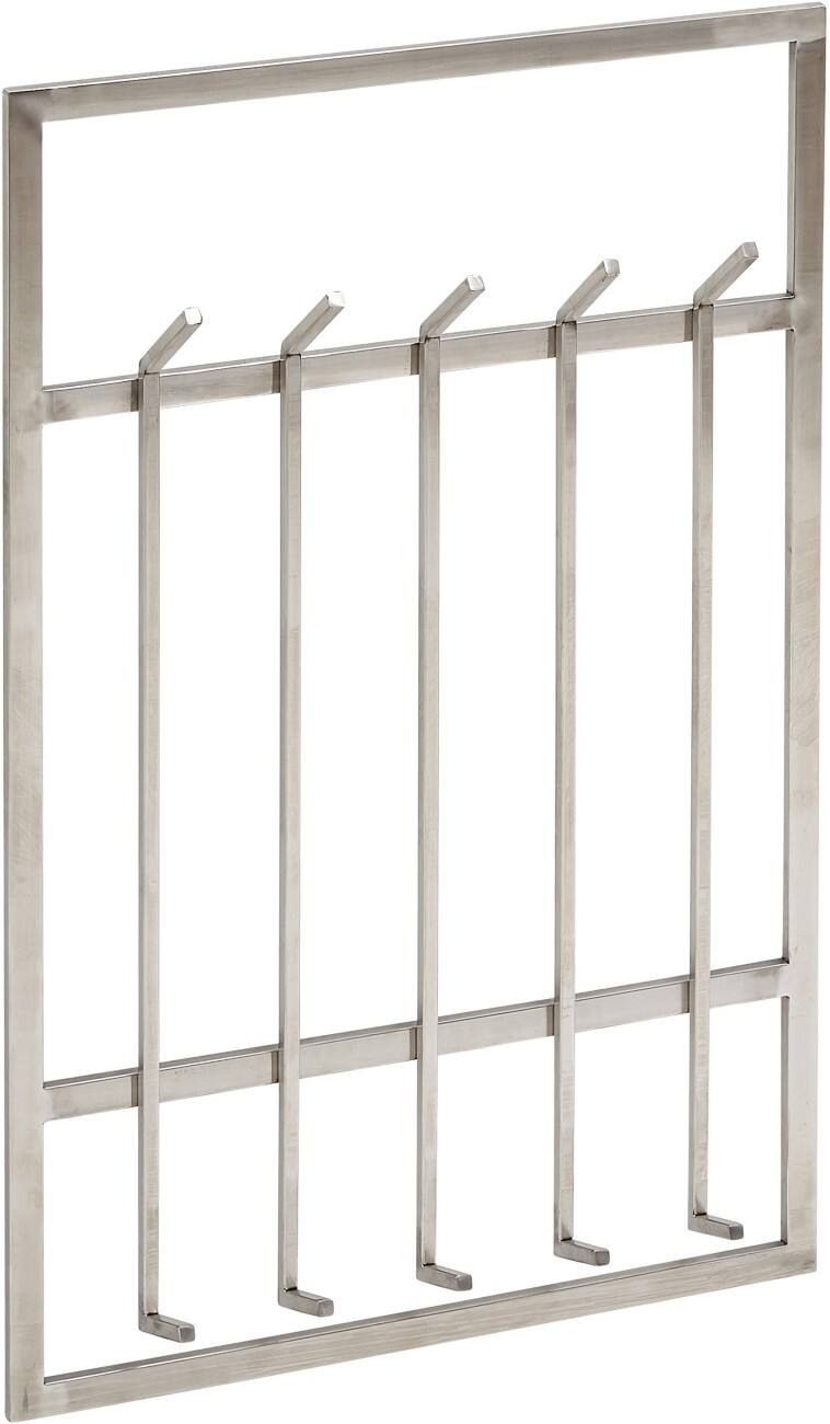 WOHNLING Garderobe WL6.442 Metall Silber Wandmontiert 10 Haken