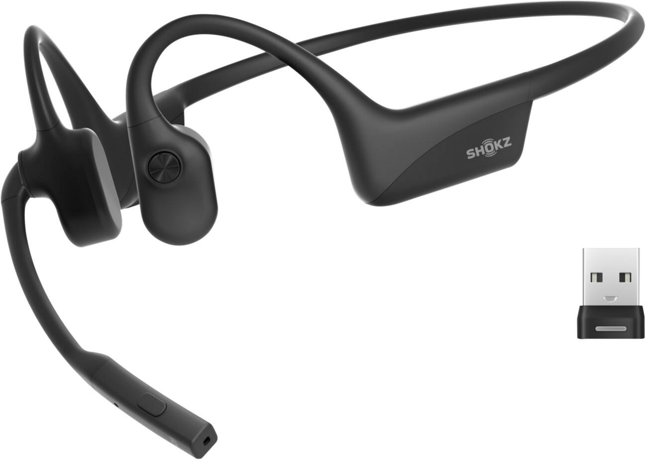 SHOKZ Opencomm 2 Kabellos Headset Hinter-dem-Nacken Bluetooth mit Bluetooth Rauschunterdrückung Mikrofon und Stereo-Mikrofon Schwarz
