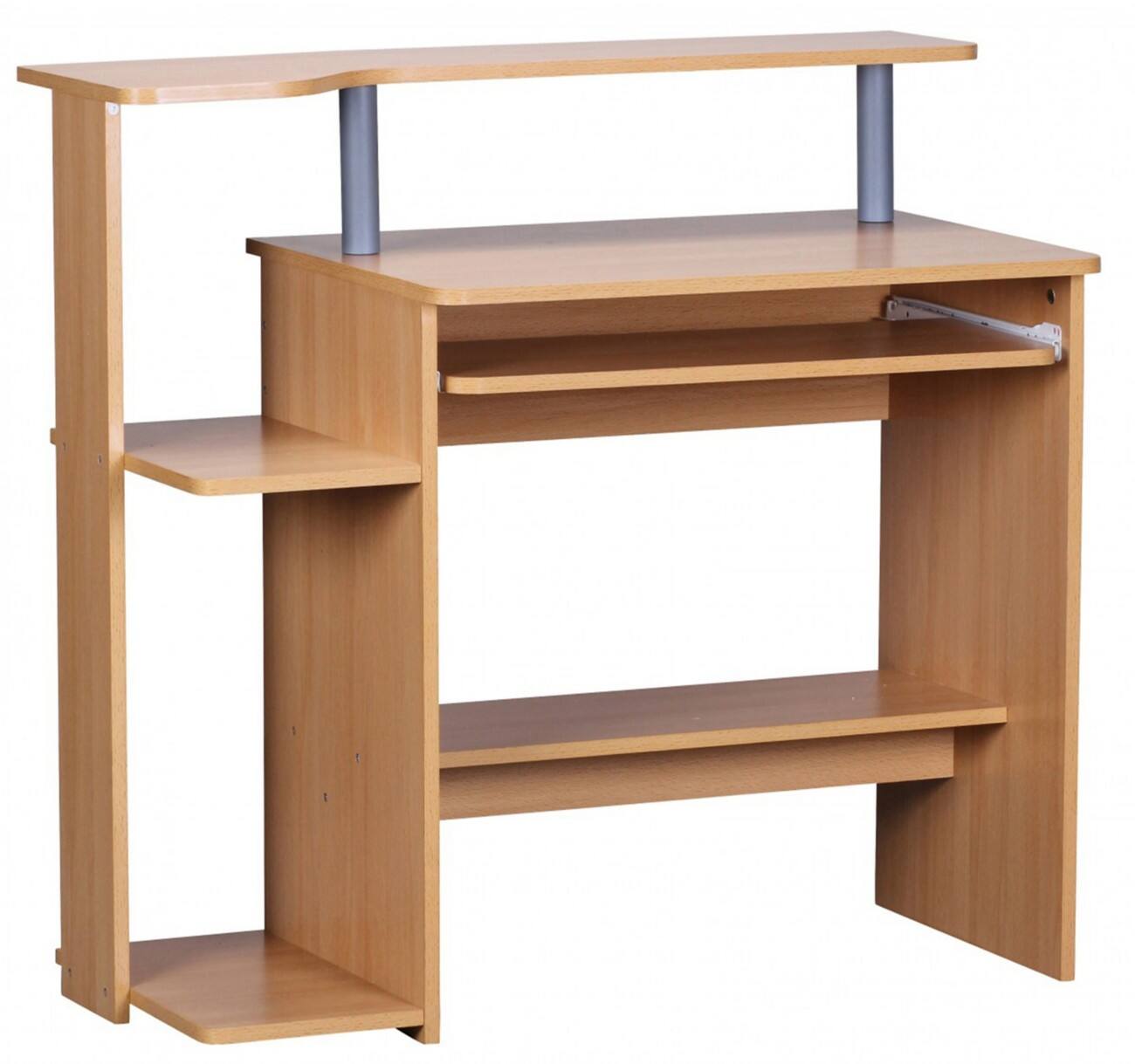 WOHNLING Computer-Schreibtisch WL1.163 Buche 94 x 90 x 48,5 cm