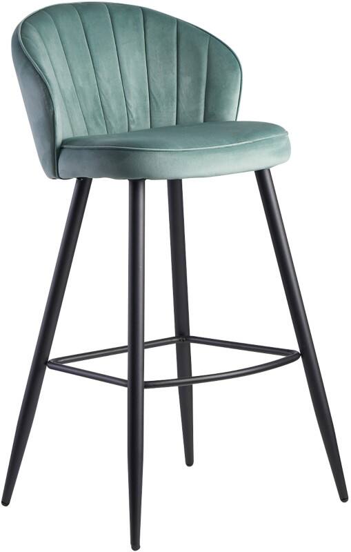 WOHNLING Barhocker WL6.289 Samtbezug Hellgrün