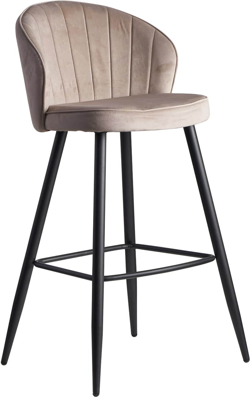WOHNLING Barhocker WL6.291 Samtbezug Beige