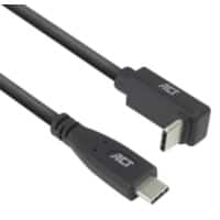 ACT USB-C Kabel 2M gerade bis nach oben/unten gewinkelt USB 3.0 10Gbps 60W Schwarz