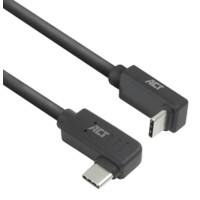 ACT USB-C Kabel 1M links/rechts abgewinkelt zu oben/unten abgewinkelt USB 3.0 10Gbps 60W Schwarz
