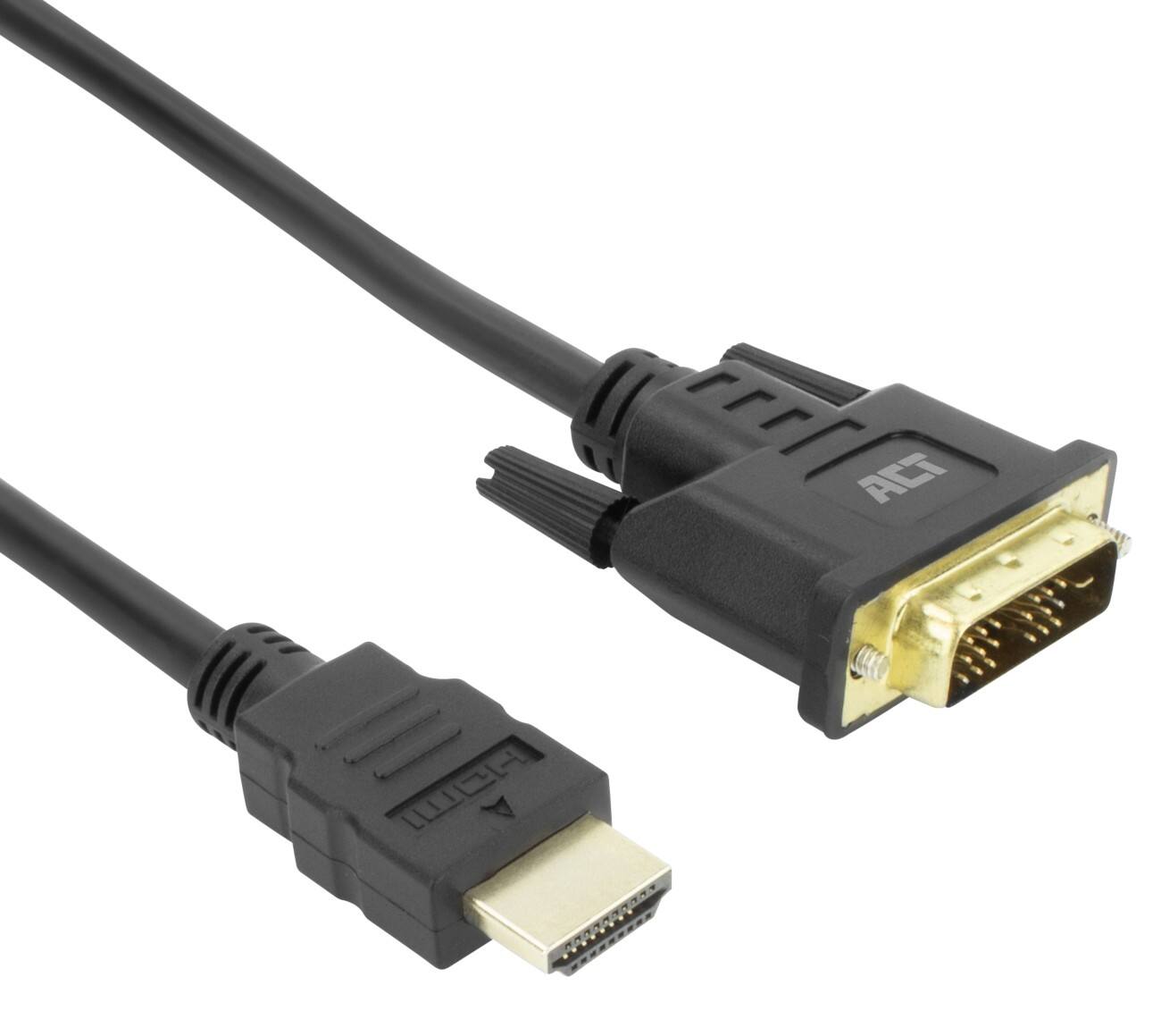 ACT HDMI-Kabel HDMI Stecker auf DVI 18+1-Pin Stecker 1 m Schwarz