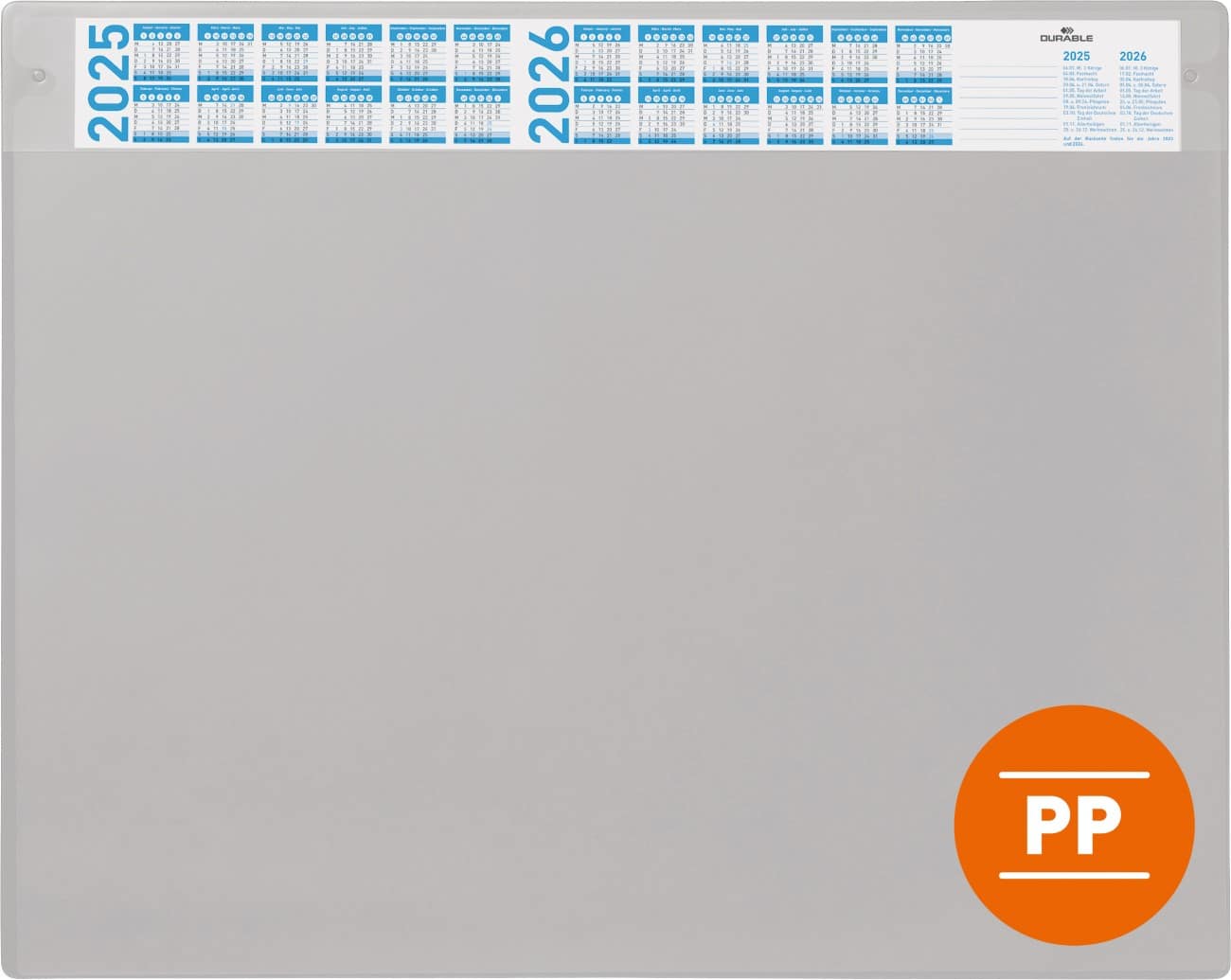 DURABLE Schreibunterlage PP (Polypropylen) Grau 65 cm