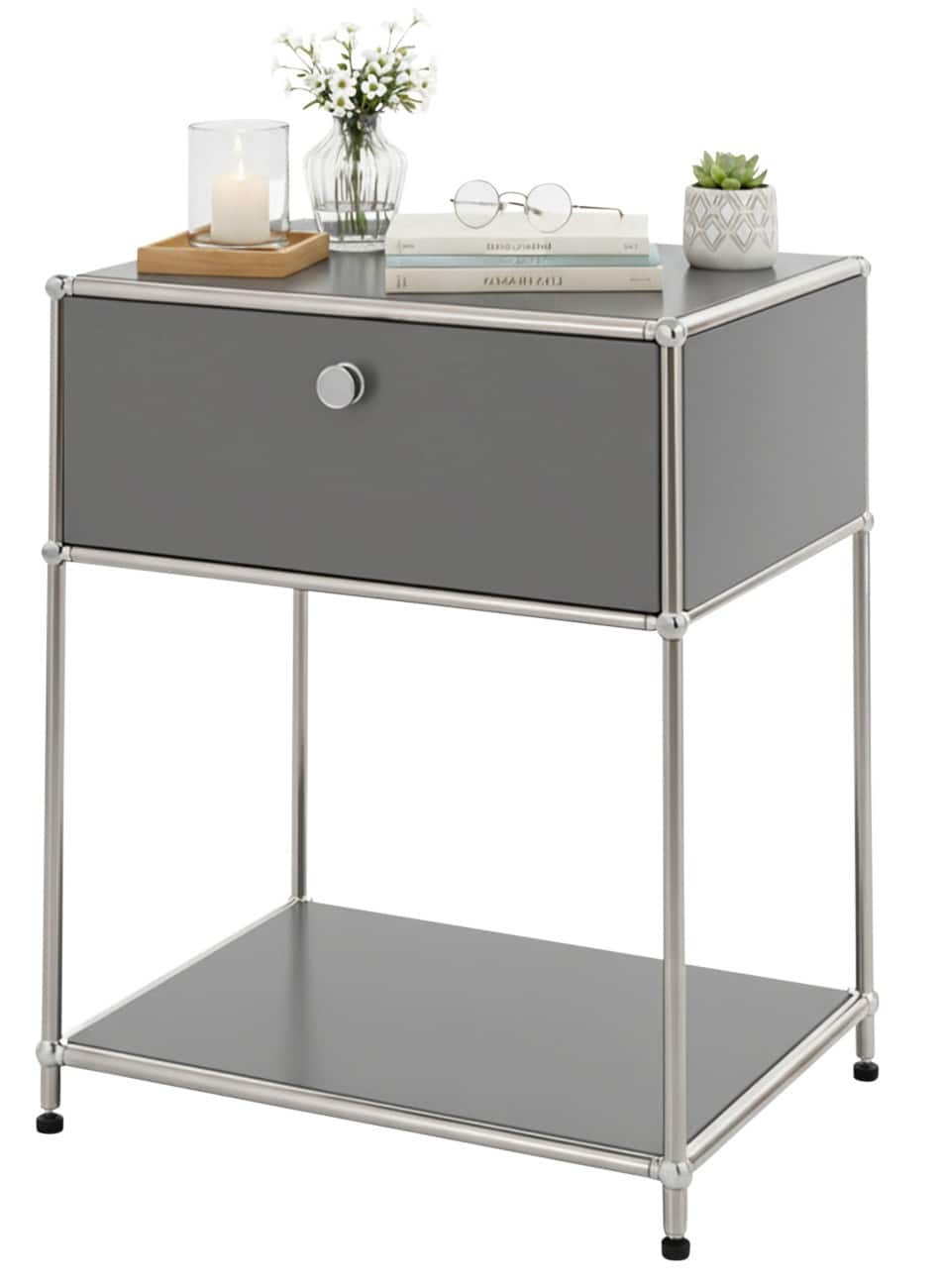 floordirekt Concept Epure Stahl Beistelltisch 500 x 400 x 650 mm Grau
