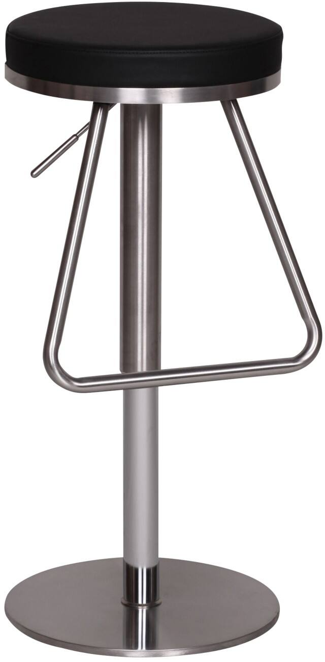 WOHNLING Barhocker Kunstleder Höhenverstellbar Schwarz 110 kg 390 x 390 x 790 mm