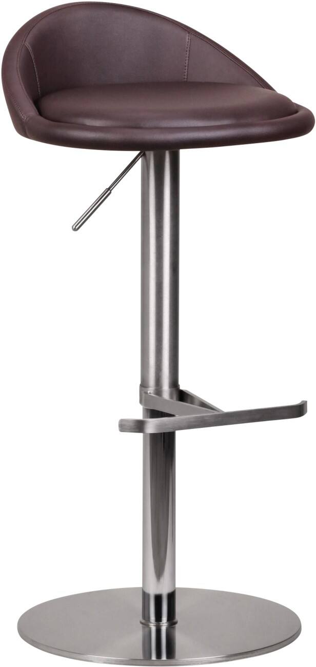 WOHNLING Barhocker Kunstleder Höhenverstellbar Dunkelbraun 110 kg 430 x 430 x 790 mm