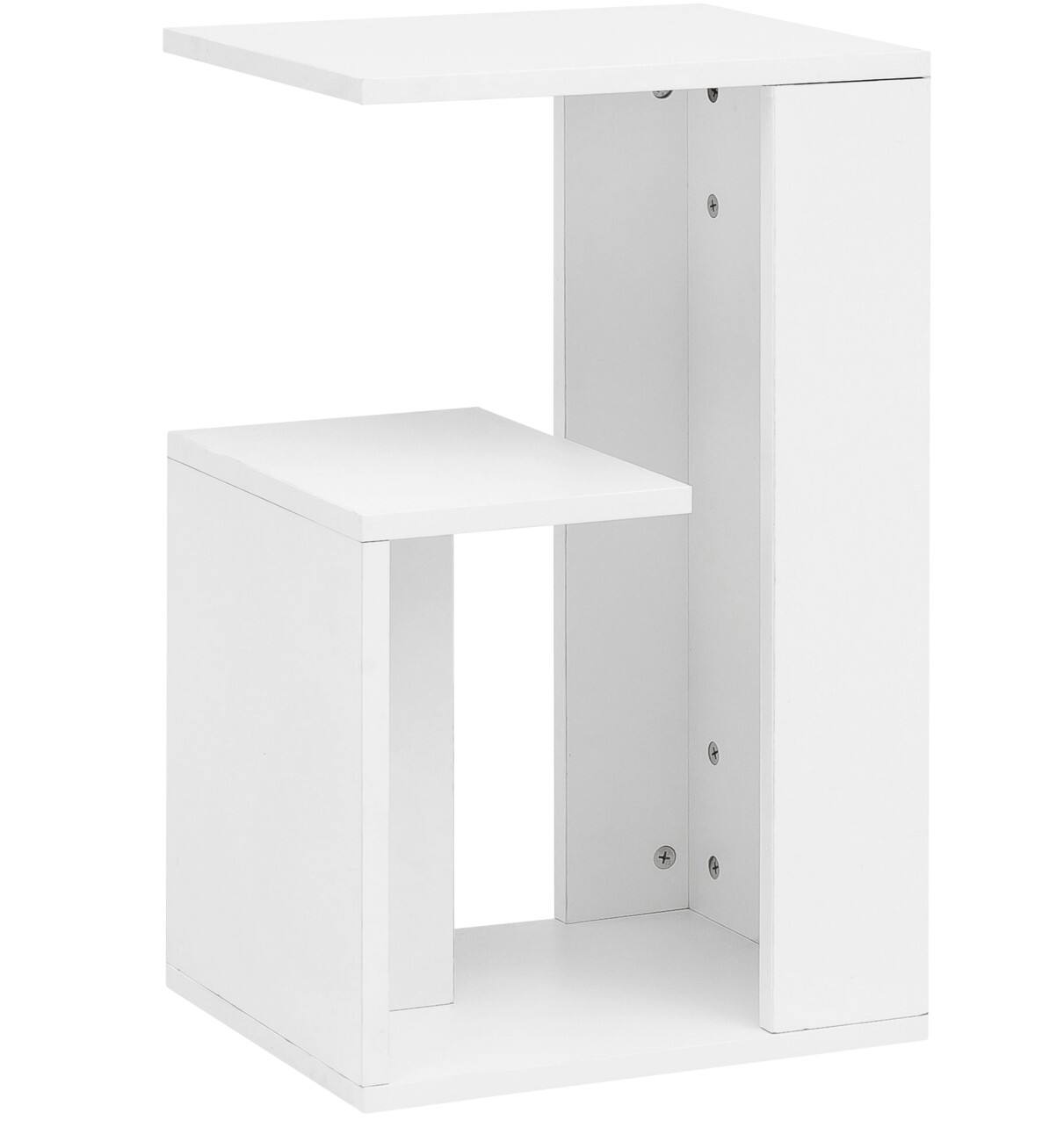 WOHNLING Beistelltisch Weiß 350 x 300 x 610 mm