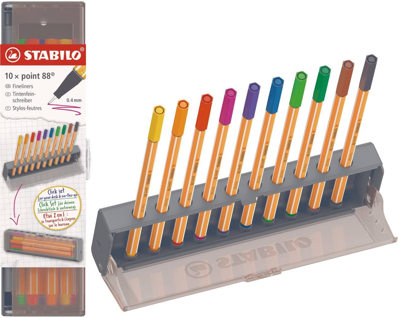 STABILO point 88 Fineliner Nadelspitze Farbig sortiert 8810-5 10 Stück