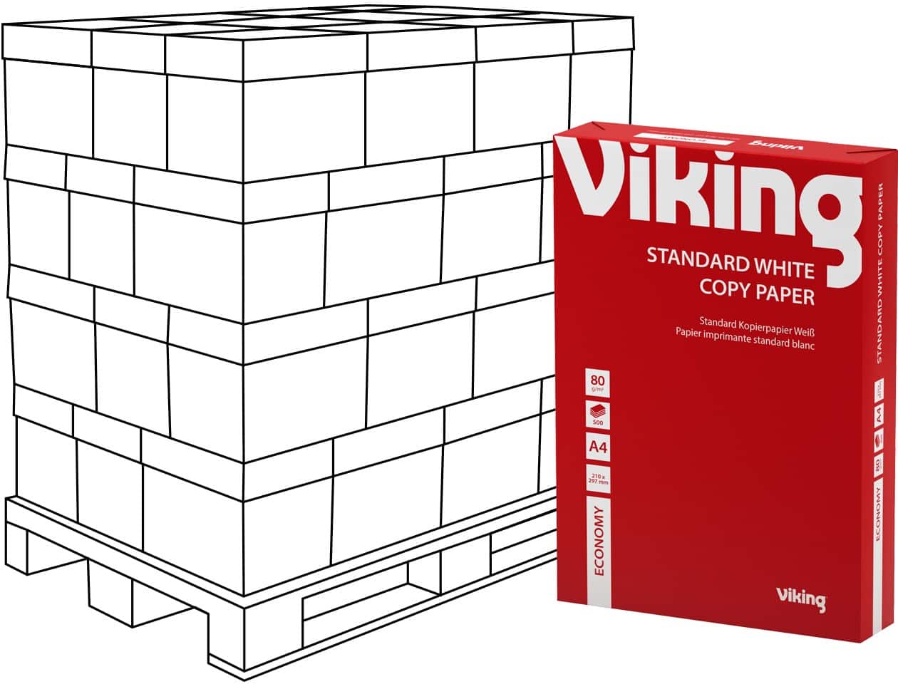 Viking Economy A4 Druckerpapier 80 g/m² Weiß 146 CIE 240 Pack à 500 Blatt