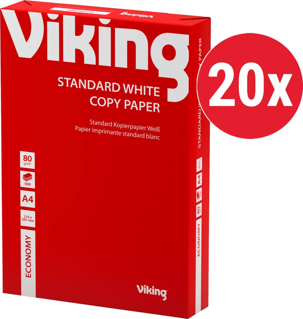 Viking Economy A4 Druckerpapier 80 g/m² Weiß 146 CIE 20 Pack à 500 Blatt