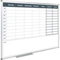 Wöchentlich Magnetisches Whiteboard Magnetisch Eckhalterungen 90 (B) x 60 (H) cm Metall Weiß  