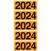 Bene Selbstklebende Jahresetiketten 2024 Orange 48 x 19 mm 100 Stück