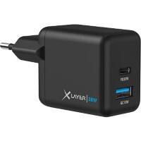 XLayer Ladegerät 38 W 1 x USB-C 30 W, 1 x USB-A QC 18 W Schwarz