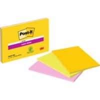 Post-it Super Sticky Haftnotizen 152 x 101 mm Färbig sortiert Packung mit 3 Blöcken à 45 Blatt
