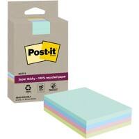 Post-it Super Sticky Haftnotizen Farbig Sortiert 102 x 152 mm Packung mit 4 Blöcken à 45 Blatt
