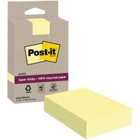 Post-it Super Sticky Recycelte Haftnotizen Kanariengelb Liniert 102 x 152 mm Packung mit 4 Blöcken à 45 Blatt