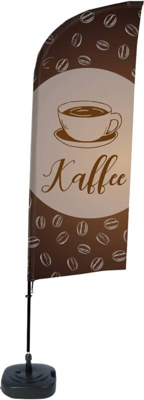 SHOWDOWN Kaffee Windform Strandflagge 330 x 89 cm Einseitig Aluminium