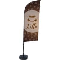 SHOWDOWN Strandflagge Koffie Windform 330 x 89 cm Einzel Aluminium