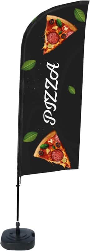 SHOWDOWN Pizza Windform Strandflagge 330 x 89 cm Einseitig Aluminium