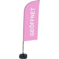 SHOWDOWN Strandflagge Geöffnet Windform Rosa 330 x 89 cm Einzel Aluminium