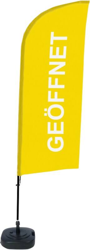 SHOWDOWN Geöffnet Windform Strandflagge 330 x 89 cm Einseitig Aluminium