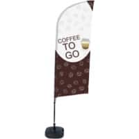 SHOWDOWN Kaffee To Go Windform Strandflagge 330 x 89 cm Einseitig Aluminium