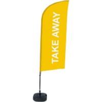 SHOWDOWN Strandflagge Take Away Windform Gelb 330 x 89 cm Einzel Aluminium