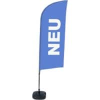 SHOWDOWN Strandflagge Neu Windform Blau 330 x 89 cm Einzel Aluminium