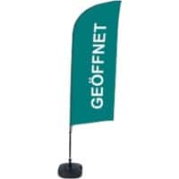 SHOWDOWN Strandflagge Geöffnet Windform Grün 330 x 89 cm Einzel Aluminium
