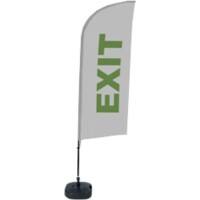 SHOWDOWN Strandflagge Exit Windform Grau 330 x 89 cm Einzel Aluminium