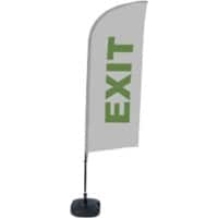 SHOWDOWN Strandflagge Exit Windform Grau 330 x 89 cm Einzel Aluminium