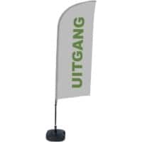SHOWDOWN Strandflagge Uitgang Windform Grau 330 x 89 cm Einzel Aluminium