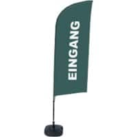 SHOWDOWN Strandflagge Eingang Windform Grau 330 x 89 cm Einzel Aluminium