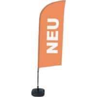 SHOWDOWN Strandflagge Neu Windform Orange 330 x 89 cm Einzel Aluminium