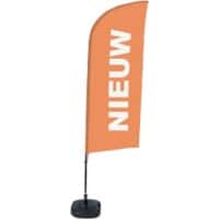 SHOWDOWN Strandflagge Nieuw Windform Orange 330 x 89 cm Einzel Aluminium