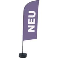 SHOWDOWN Strandflagge Neu Windform Violett 330 x 89 cm Einzel Aluminium