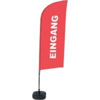 SHOWDOWN Strandflagge Eingang Windform Rot 330 x 89 cm Einzel Aluminium