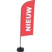 SHOWDOWN Strandflagge Nieuw Windform Rot 330 x 89 cm Einzel Aluminium