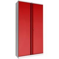 Phoenix SCL Serie Aufbewahrungsschank Stahl 4 Fachböden 915 x 370 x 1.830 mm Grau, Rot