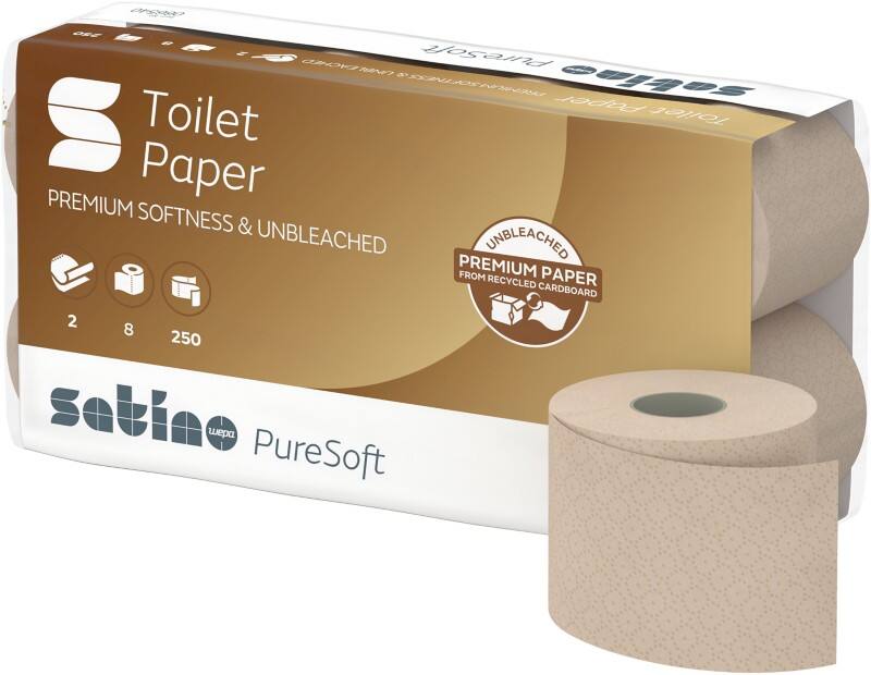 Satino PureSoft Toilettenpapier 2-lagig 66540 8 Rollen à 250 Blatt