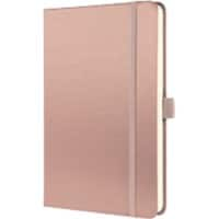 Sigel Conceptum Notizbuch DIN A5 Kariert Seitlich Gebunden Kunststoff Hardcover Rosé Metallic Perforiert 194 Seiten