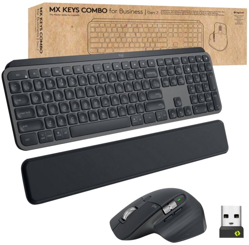 Logitech Business Gen 2 Tastatur und Maus Kabellos QWERTZ mit Bluetooth Graphit 920-010926